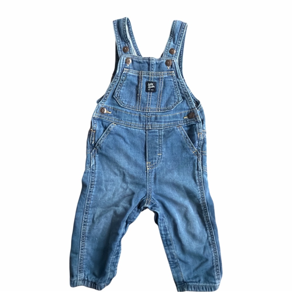 Baby b’gosh soft blue denim overalls size 12m